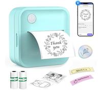 Miouca Label Maker Machine with Tape - Mini Sticker Printer Bluetooth Label Printer for Home Office Organization, Portable Thermal Sticker Maker Print Pod (Blue)