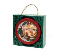 Mious DIY Miniature House Kit, Christmas 3D DIY Handmade Assembly Miniature Art Cottage Model Kit (Hollow Version)