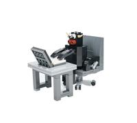 Mious Office Working Cow Man 155 Pieces Mini Animal Figure Model with Computer Desk Set, Creative Desk Decoration Gift
