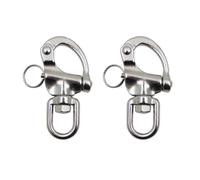 MiOYOOW 2PCS Stainless Steel Snap Shackles, 316-turn Rotating Spring Shackle Anti-corrosion Quick Release Swivel Shackle for Outdoor Boating Activities