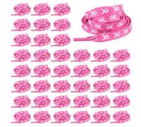 MiOYOOW 40PCS Pink Ribbon Shoelaces, Breast Cancer Awareness Shoelaces for Sneakers, Running Shoes