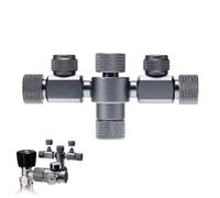 MiOYOOW Aquarium CO2 Splitter, Aluminium Alloy Dual-Precision Needle Valve 2-Way Stackable Fish Tank Air Valve for Bubble Counter CO2 Regulator