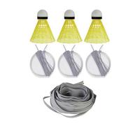 MiOYOOW Badminton Rebound Trainer, Luminous Badminton Training Tool Adjustable Badminton Single-Player Trainer Device with Elastic Cord for Single Badminton Training