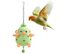 MiOYOOW Bird Toy, Interactive Hanging Colorful Parakeet Chew Toy with Bells for Birds Chewing Exercise Entertainment