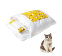 MiOYOOW Cat Sleeping Bag, Semi Enclosed Pet Bed Washable Dog Sleep Pouch with Zipper Style Removable Outer Layer for Winter Home Puppy Kitten