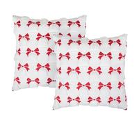 MiOYOOW Christmas Cushion Cover, 2PCS Christmas Plush Throw Pillows Covers Breathable Xmas Pillowcase for Winter Valentines Day Sofa Bedroom Decor Present