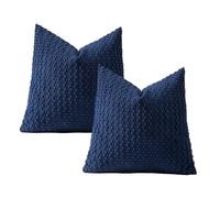 MiOYOOW Corduroy Cushion Cover, 2PCS Three Dimensional Throw Pillow Covers Corduroy Breathable Pillowcase with Invisible Zipper for Sofa Living Room Decor