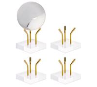 MiOYOOW Crystal Display Stand, 4 PCS Clear Acrylic Rock Easels Non-Slip Geodes Holders for Gemstones Fossils Crystal Minerals