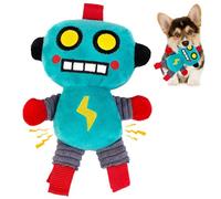 MiOYOOW Dog Plush Toy, Robot Shape Squeaky Dog Toy Interactive Puppy Chew Toys for Small Medium Dogs