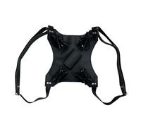 MiOYOOW Double Sword Back Holster, Leather Sword Back Holder, Sword Frog Strap for Cosplay Medieval Renaissance Halloween Anime Costumes (Sword Not Included)