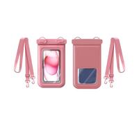 MiOYOOW Floating Phone Pouch, 2PCS IPX8 Waterproof Phone Dry Bag with Adjustable Lanyard for Beach Cruise Swimming Pool Pink