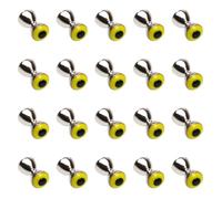 MiOYOOW Fly Tying Dumbbell Eyes, 50Pcs Barbell Fishing Eyes Fly Tying Barbell Eyes Streamers Beads for Fly Fishing Materials Made