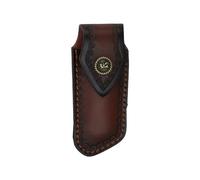 MiOYOOW Folding Knife Sheath, Leather Knives Belt Holder with Hanging Hole Retro Pocket Knife Pouch for Camping Cycling