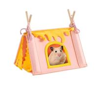 MiOYOOW Guinea Pig Hideout, Hamster Hiding House with Curtain Small Animal Playing Bed for Hamsters Ferrets Hedgehogs Chinchillas
