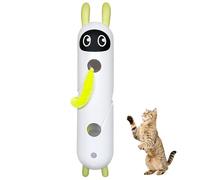 MiOYOOW Interactive Cat Toy, USB Rechargeable Motion-Activated Play Wand with Suction Cup Base Pet Feather Toy for Indoor Cats