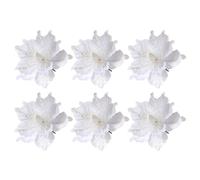 MiOYOOW Large Christmas Flower, 6PCS Xmas Artificial Flowers Ornament Glitter Christmas Tree Floral Decoration for Wreath Garland Wedding Party