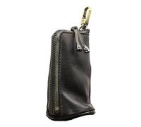 MiOYOOW Leather Coin Pouch with Zipper, Leather Coin Wallet Medieval Coin Organizer, Mini Wallet Portable Vintage Change Holder for Cash Keys Coins, black, Classic