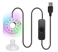 MiOYOOW LED Aquarium Light, IP68 Waterproof Colorful USB Underwater Light with Fixed Suction Cups for Aquarium Fish Tank Halloween Decoration