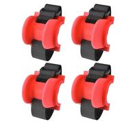 MiOYOOW Marine Rod Supports, 4PCS TPE Boat Rod Racks Flat /Curved Base Railing Pole Mounts, Hook & Loop Mounting, for Pier Railing Boat Handrail Fishing