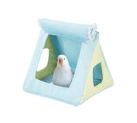 MiOYOOW Parrot Nesting Box, Breathable Hanging Bird House with Removable Door Curtain & Dual Hook for Lovebirds, Cockatoo, Budgie, Finch