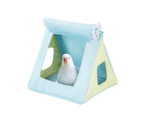 MiOYOOW Parrot Nesting Box, Breathable Hanging Bird House with Removable Door Curtain & Dual Hook for Lovebirds, Cockatoo, Budgie, Finch