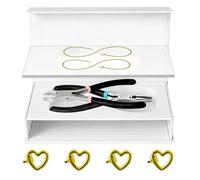 MiOYOOW Permanent Bracelet Kit, 2 Forever Chains & 4 Heart Clasp with 2 Pliers Romantic DIY Bracelets for Couples Friends Anniversary