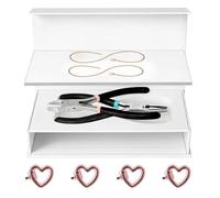 MiOYOOW Permanent Bracelet Kit, 2 Forever Chains & 4 Heart Clasp with 2 Pliers Romantic DIY Bracelets for Couples Friends Anniversary