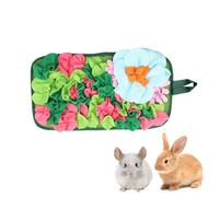 MiOYOOW Rabbit Foraging Mat, Bunny Feeding Mat Small Animals Puzzle Toys with Hanging Rope for Hamsters Hedgehogs Guinea Pig Rabbits