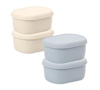 MiOYOOW Reusable Snack Containers, 4PCS Silicone Small Food Storage Boxes with Lids Stackable Leakproof Sauce Pots for Microwave Freezer Dishwasher 200mL