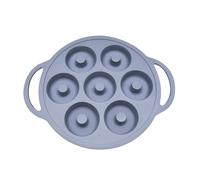 MiOYOOW Silicone Donut Baking Pan, Non-Stick Donut Mold Baking Pan Heat Resistant Bagels Mold with Stainless Steel Solid Circle for Donut Cake