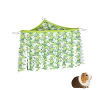 MiOYOOW Small Animal Hideout, 2-in-1 Cotton Linen Hanging Corner Triangle Tent Hideaway with 3-Sided Curtain for Hamster Guinea Pig Rabbit Cage