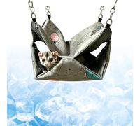 MiOYOOW Small Pet Hammock, Double Layer Washable Sugar Glider Sleep Pouch with Hanging Hooks for Ferret, Rat, Hamster, Squirrel
