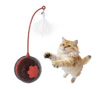 MiOYOOW Smart Interactive Ball Cat Toy, Low Noise Running Self-Playing Motion-Activated Kitten Toy with Extendable Teaser Rod Bite-Resistant Pet Ball for Small Medium Cats Dogs
