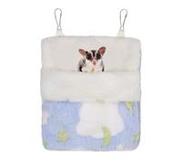 MiOYOOW Sugar Glider Sleeping Pouch, Winter Warm Plush Hamster Bed Cage Hanging Small Animals Nest for Guinea Pig Rabbits Chinchillas Degus Rats