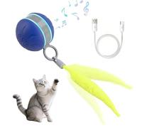 MiOYOOW Tail Cat Toy, Automatic Rechargeable Interactive Cat Toy with 3 Modes & Bird Chirp Sound & Changeable Tails for Small Seize Pets