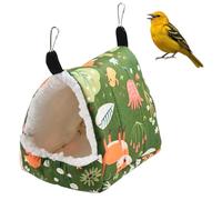 MiOYOOW Warm Bird Bed, Hanging Thick Winter Semi-Enclosed Design Hamster Hideout with Dual Hook for Parakeets, Cockatiels, Small Animals