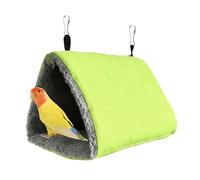 MiOYOOW Warm Bird Bed, Triangular Tunnel Hanging Bird Nest House with Dual Metal Hook, Thick Winter Hammock for Parakeets, Cockatiels, Small Birds