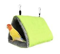 MiOYOOW Warm Bird Bed, Triangular Tunnel Hanging Bird Nest House with Dual Metal Hook, Thick Winter Hammock for Parakeets, Cockatiels, Small Birds
