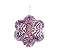 MiOYOOW Wind Spinner, 3D Rotating Stainless Steel Wind Spinners Mirrored Flowing Wind-Chime with Hook for Garden Yard Home Decoration