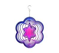 MiOYOOW Wind Spinner, 3D Rotating Stainless Steel Wind Spinners Mirrored Flowing Wind-Chime with Hook for Garden Yard Home Decoration