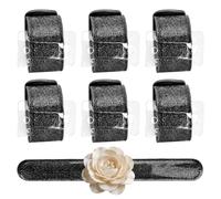 MiOYOOW Wrist Corsage Bracelets, 6PCS Elastic Wrist Flower Band with Glitter Base & Adjustable Metal Frame for Wedding Proms Graduation Party