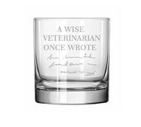 MIP 11 oz Rocks Whiskey Old Fashioned Glass Gift A Wise Veterinarian Once Wrote Funny For Vet