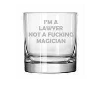 MIP Brand 11 oz Rocks Whiskey Highball Glass I'm A Lawyer Not A Magician Funny Law School Student Lawyer Paralegal