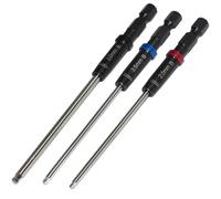 MIP Metric Ball End Set 9616 (2.0mm, 2.5mm, 3.0mm) - Speed Tip 1/4" Drive Hex Allen Driver Bits and Wrenches for RC Car Repairs - Gen 2 Tools - Made in USA