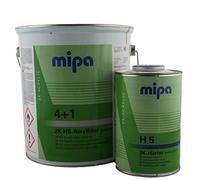 Mipa 2K HS Primer 4 Litre Light Grey With H5 2K Extra Fast Hardener 1 Litre Quailty Filling Properties Very Easy To Sand Suitable To Fill Partial Areas