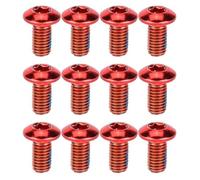Mipcase 1 Box Titanium Steel Brake Pad Screws for 6-bolt Brake Rotors, Red | Rustproof Hardware, Thread-locking Assistance, Mountain Bike Maintenance, for Hubs, E-bike Owners