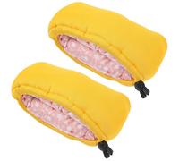 Mipcase 1 Pair Yellow Underarm Crutch Cushion Pads with Soft Sponge Fabric Cover, Anti-slip Crutches Padding for Elderly Relief and Arm Support, Walking Stick Accessory for Comfortable