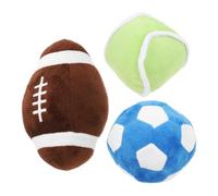 Mipcase 1 Set Plush Dog Toy Soft Soccer Ball Teeth Cleaning Surface Mini Sports Balls for Puppies and Cats Chewable Sturdy Short Plush and PP Cotton Indoor Activity Toy