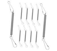 Mipcase 10 Pack Stainless Steel Spring Clips for Pet Cages Fastener Hooks for Water Bottles Retractable Adjustable Latch for Rabbit Hamster Small Animal Safety