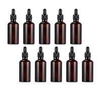 Mipcase 10 Pcs 5ml Amber Glass Dropper Bottles with Leak-proof Caps, Refillable Portable Storage Bottles for Essential Oils, Perfume, Medicine, and Aromatherapy Use